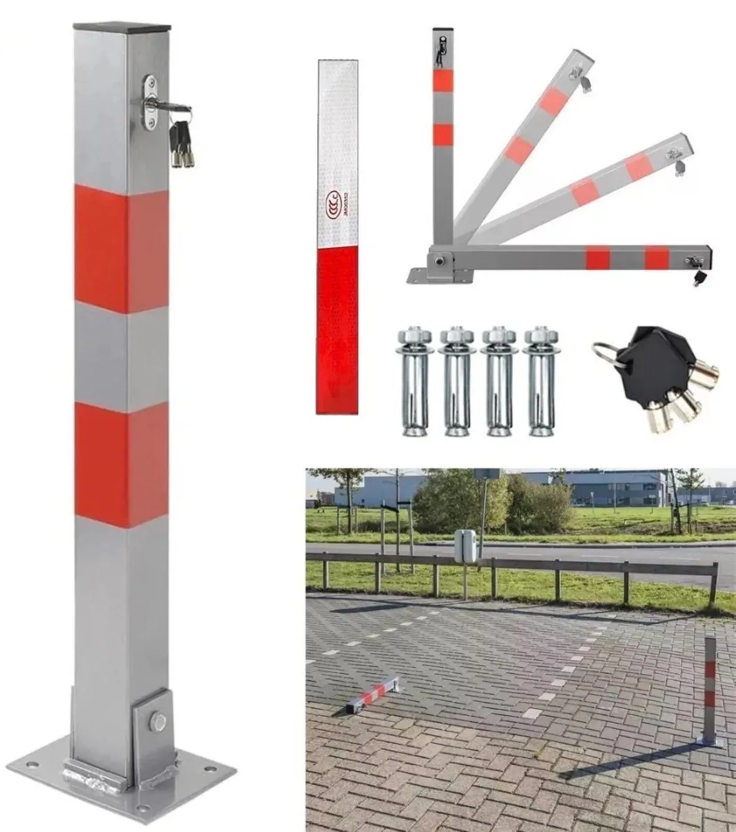 NEW Lockable Parking Barrier Folding Car Bollard - Image 1