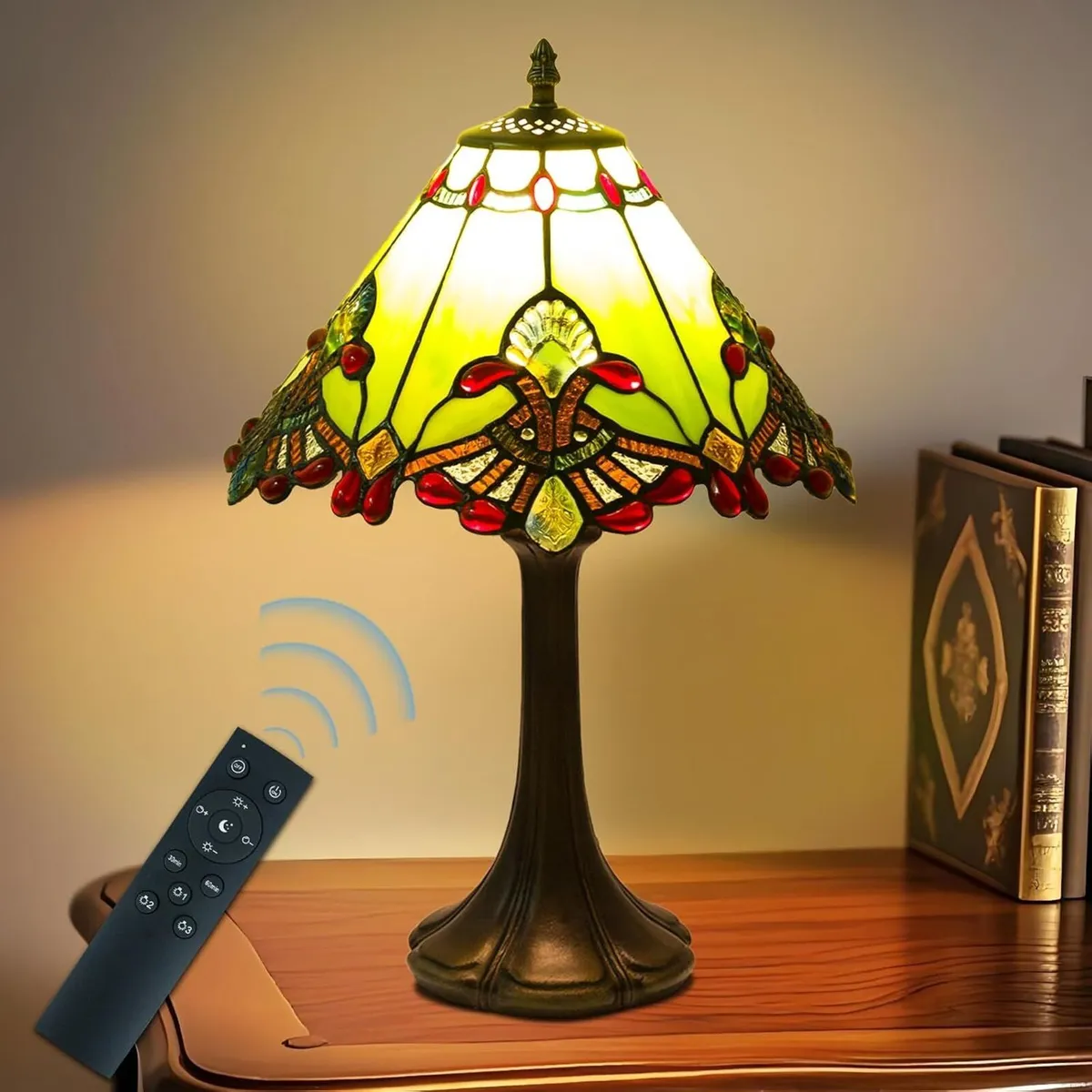 12 Inch Tiffany Table Lamp Baroque Style Stained - Image 1