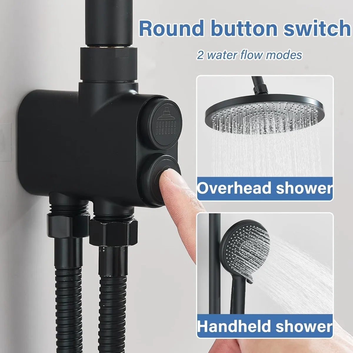 Shower Riser Rail Kit 10" Round Rainfall Head - Image 3