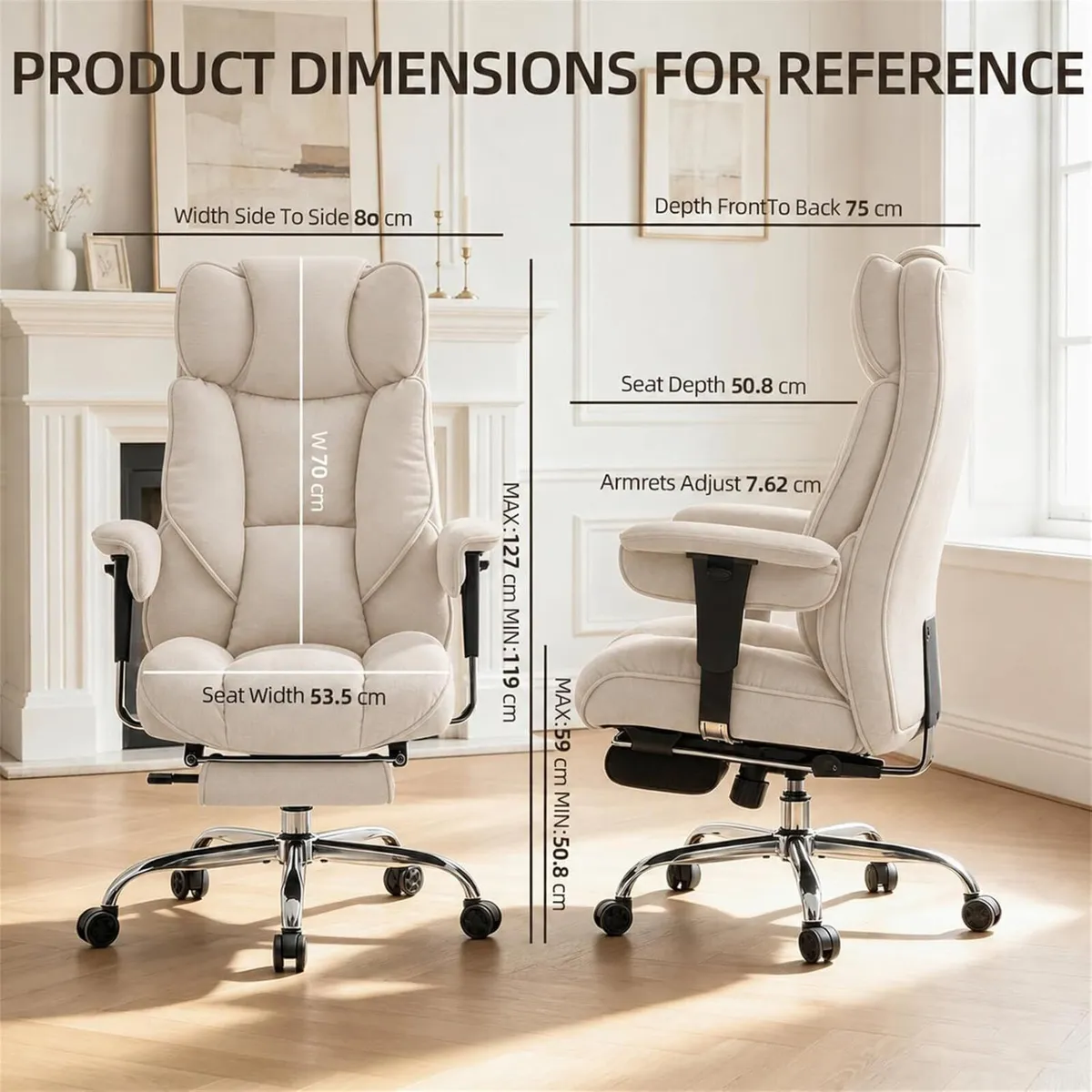 Desk Office Chair Big and Tall Fabric Executive - Image 2