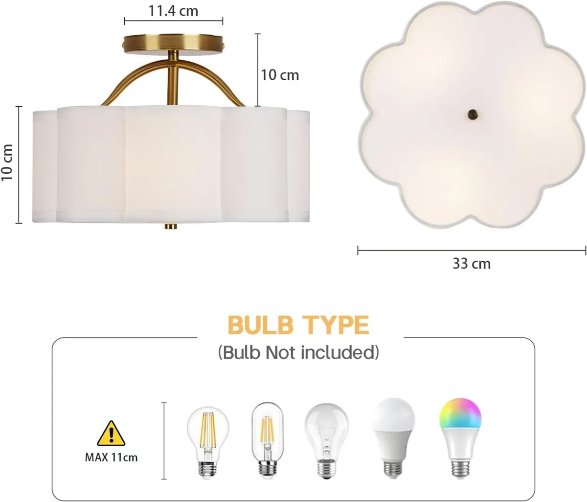 Semi Flush Mount Ceiling Light Fixture Modern - Image 3