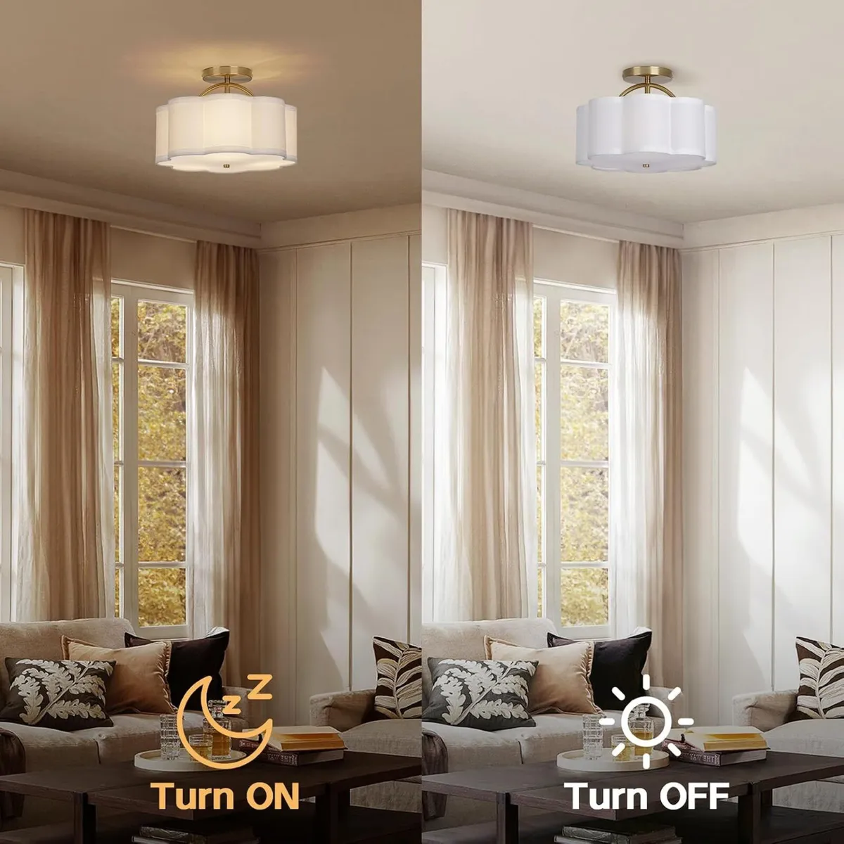 Semi Flush Mount Ceiling Light Fixture Modern - Image 4