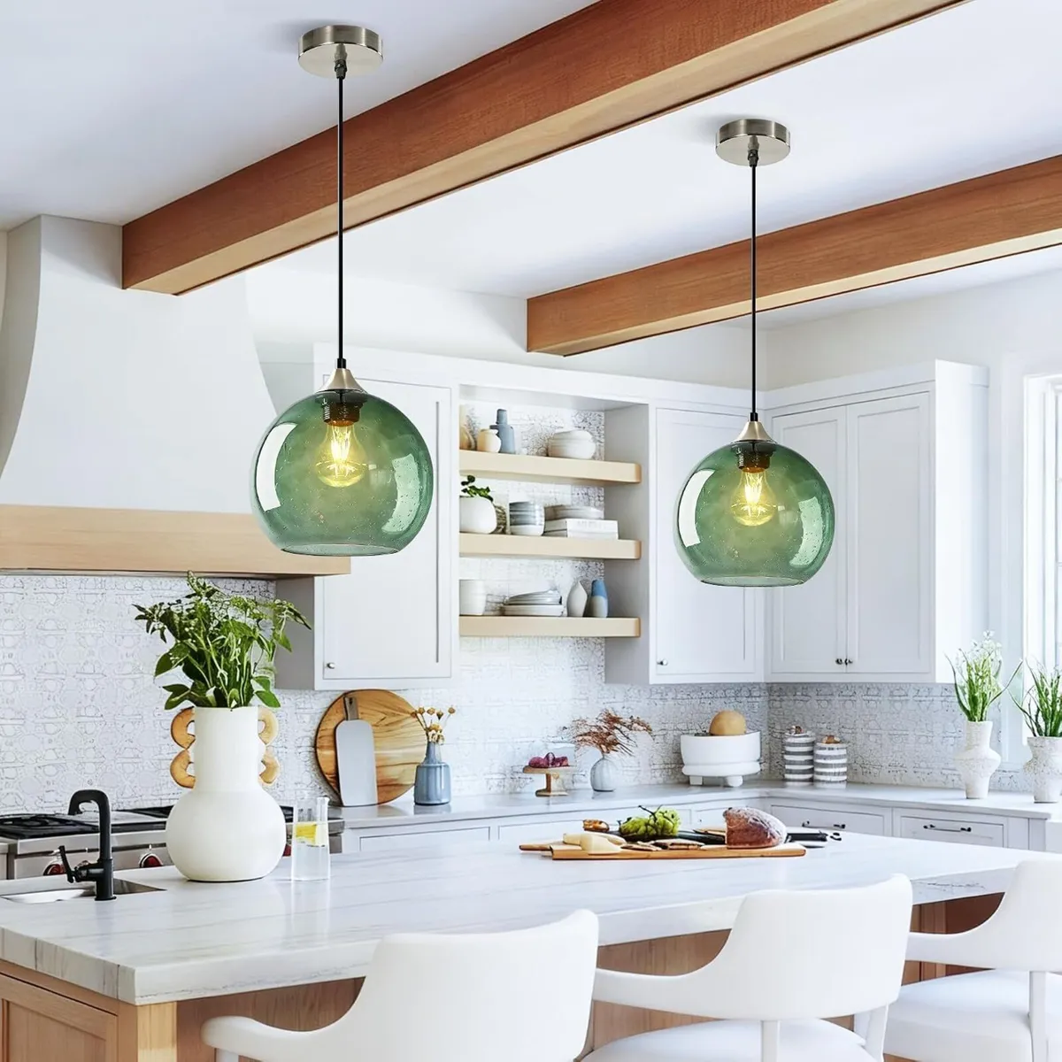 Large Glass Pendant Light for Kitchen Island - Image 4