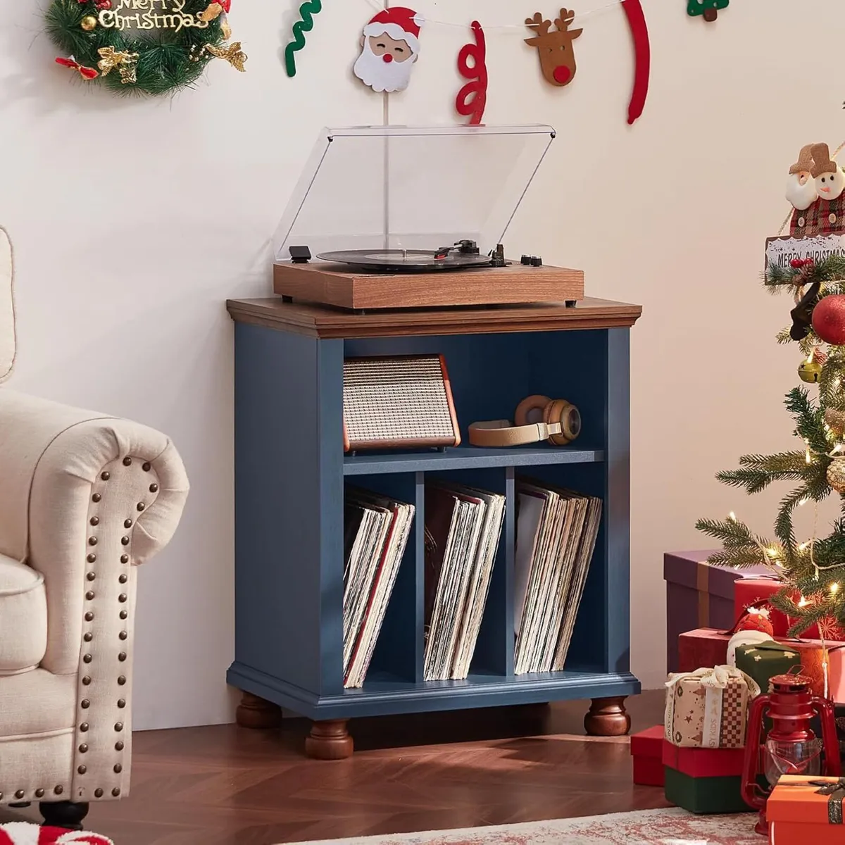 Large Record Player Stand with Vinyl Storage 24" - Image 3