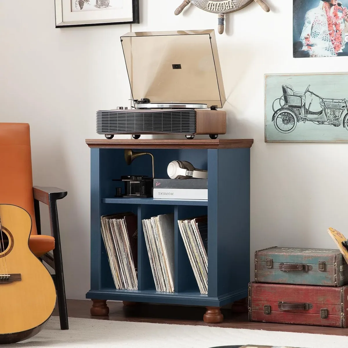 Large Record Player Stand with Vinyl Storage 24" - Image 4