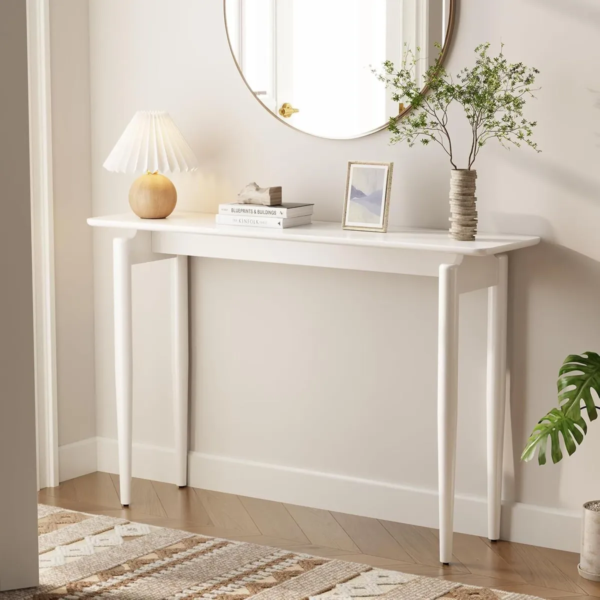 Console Table Slim for Hallway Wood Frame - Image 1