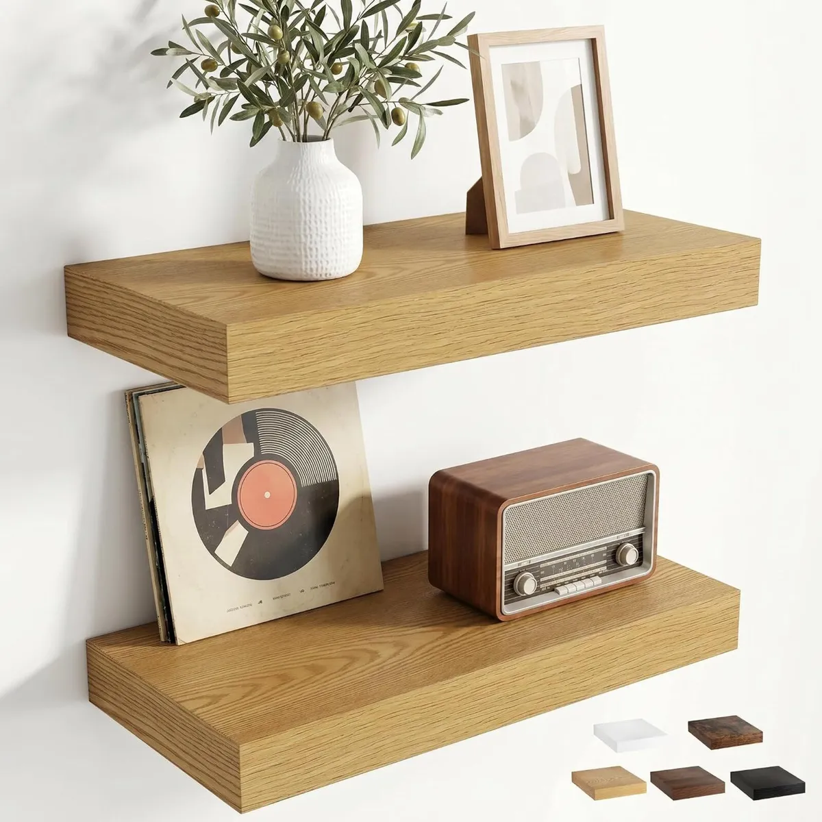 Floating Shelves Oak for Wall with Hidden - Image 1