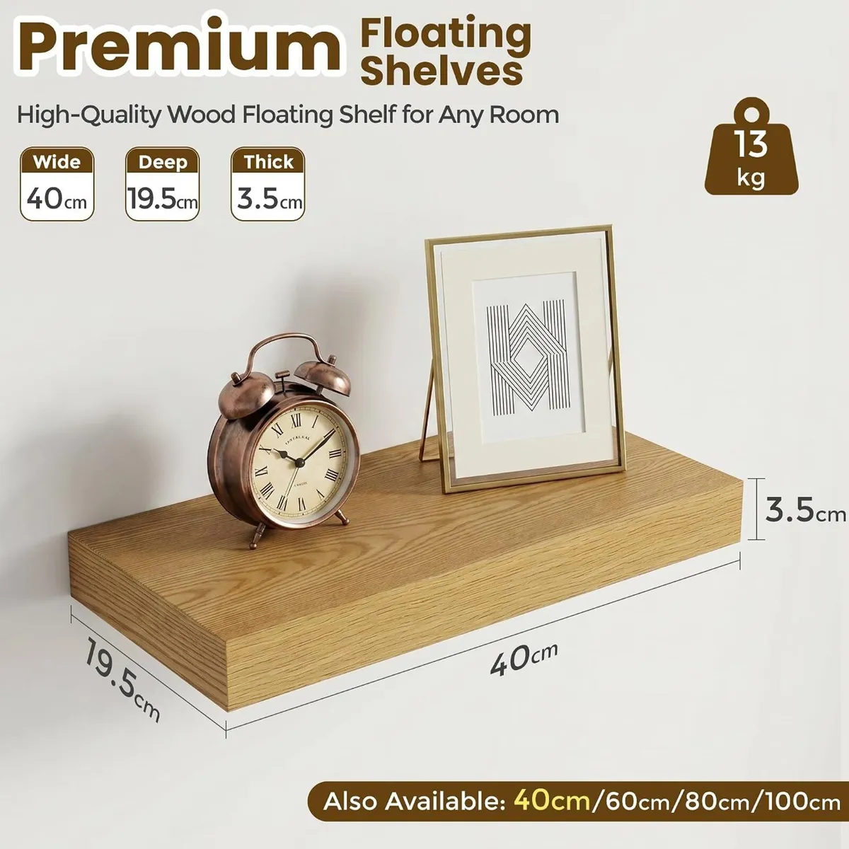 Floating Shelves Oak for Wall with Hidden - Image 2