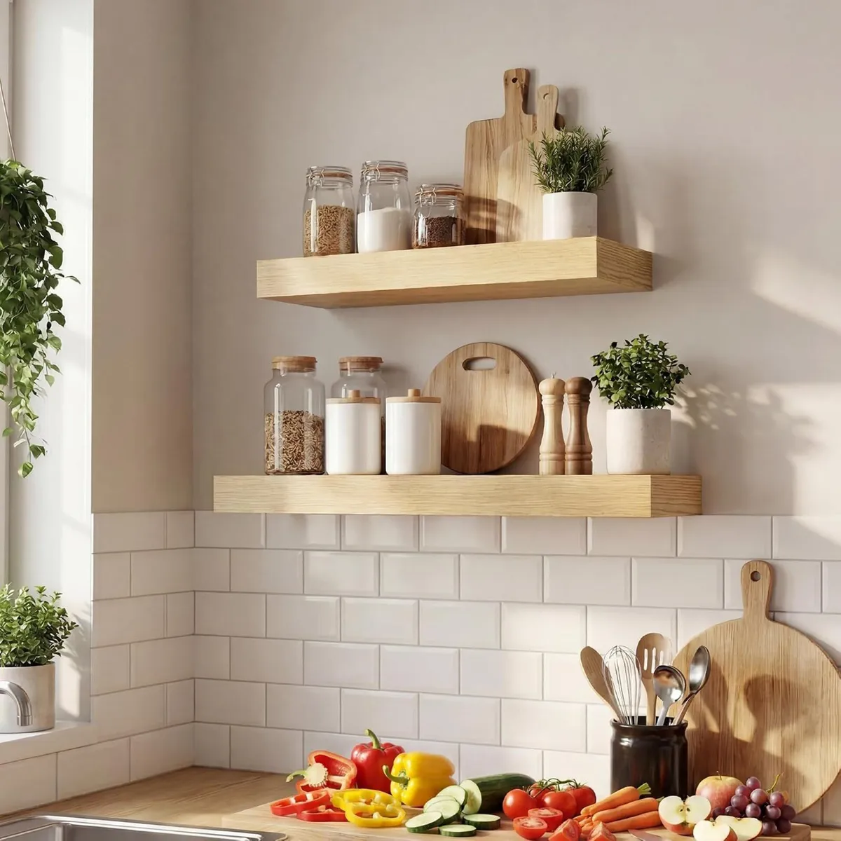 Floating Shelves Oak for Wall with Hidden - Image 4