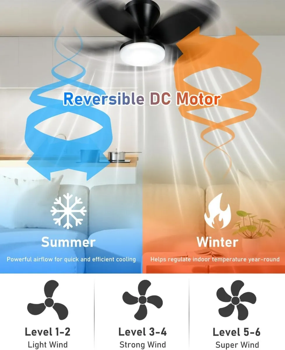 Ceiling Fans with Lights and Remote - Image 3