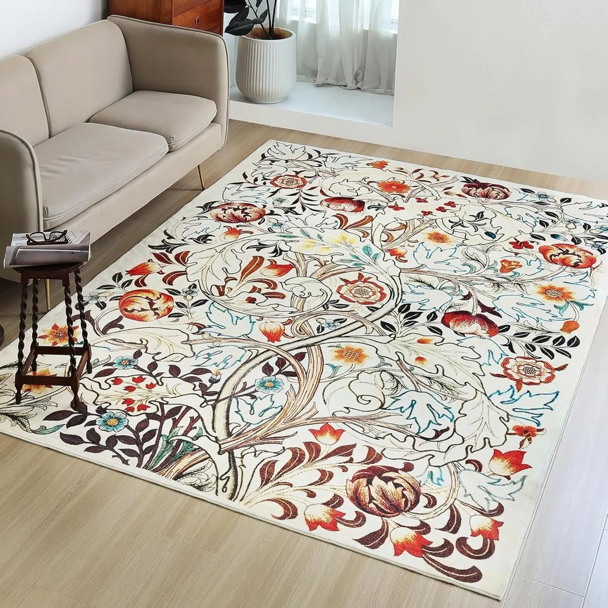Washable Rugs Living Room William Morris Acanthus - Image 1