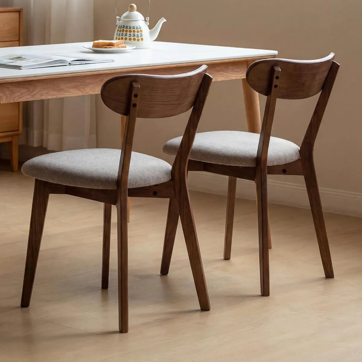 2pcs Modern Solid Dining Chairs Set Upholstered - Image 1