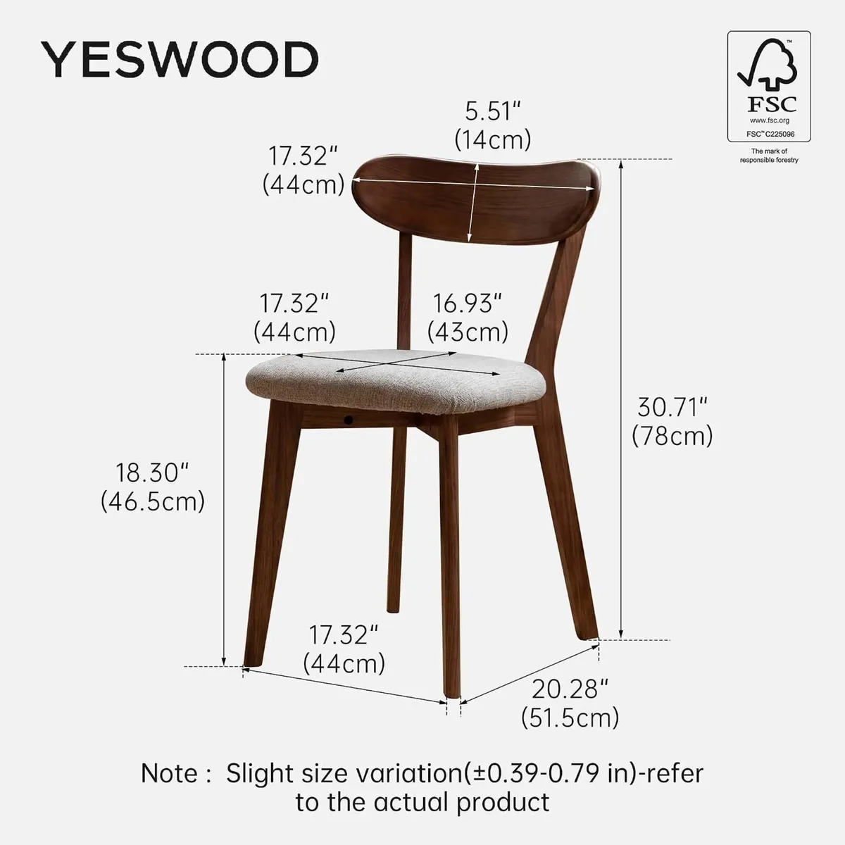 2pcs Modern Solid Dining Chairs Set Upholstered - Image 2