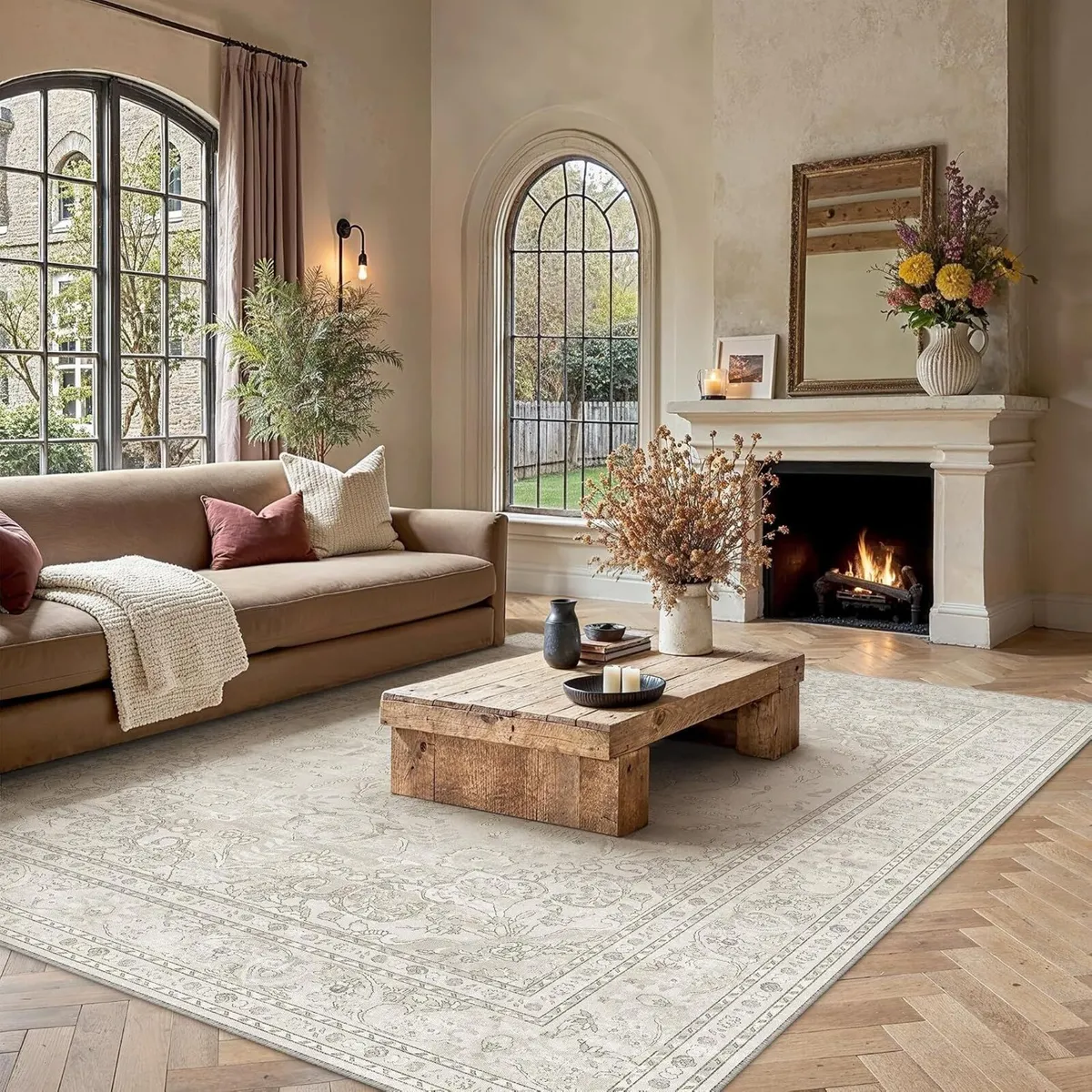 Vintage Rugs Living Room Washable Large Rug - Image 3