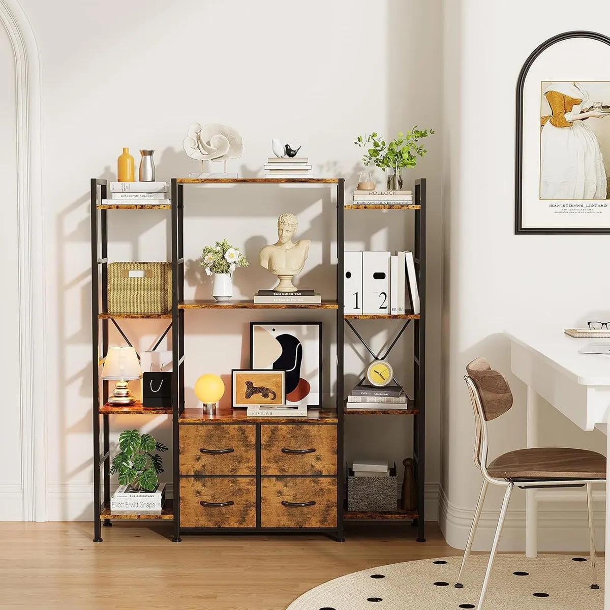 122W X142h Cm Triple Book Shelf 4 Tier - Image 2