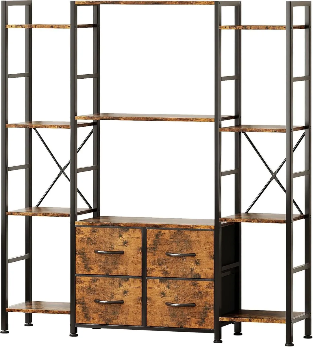 122W X142h Cm Triple Book Shelf 4 Tier - Image 1
