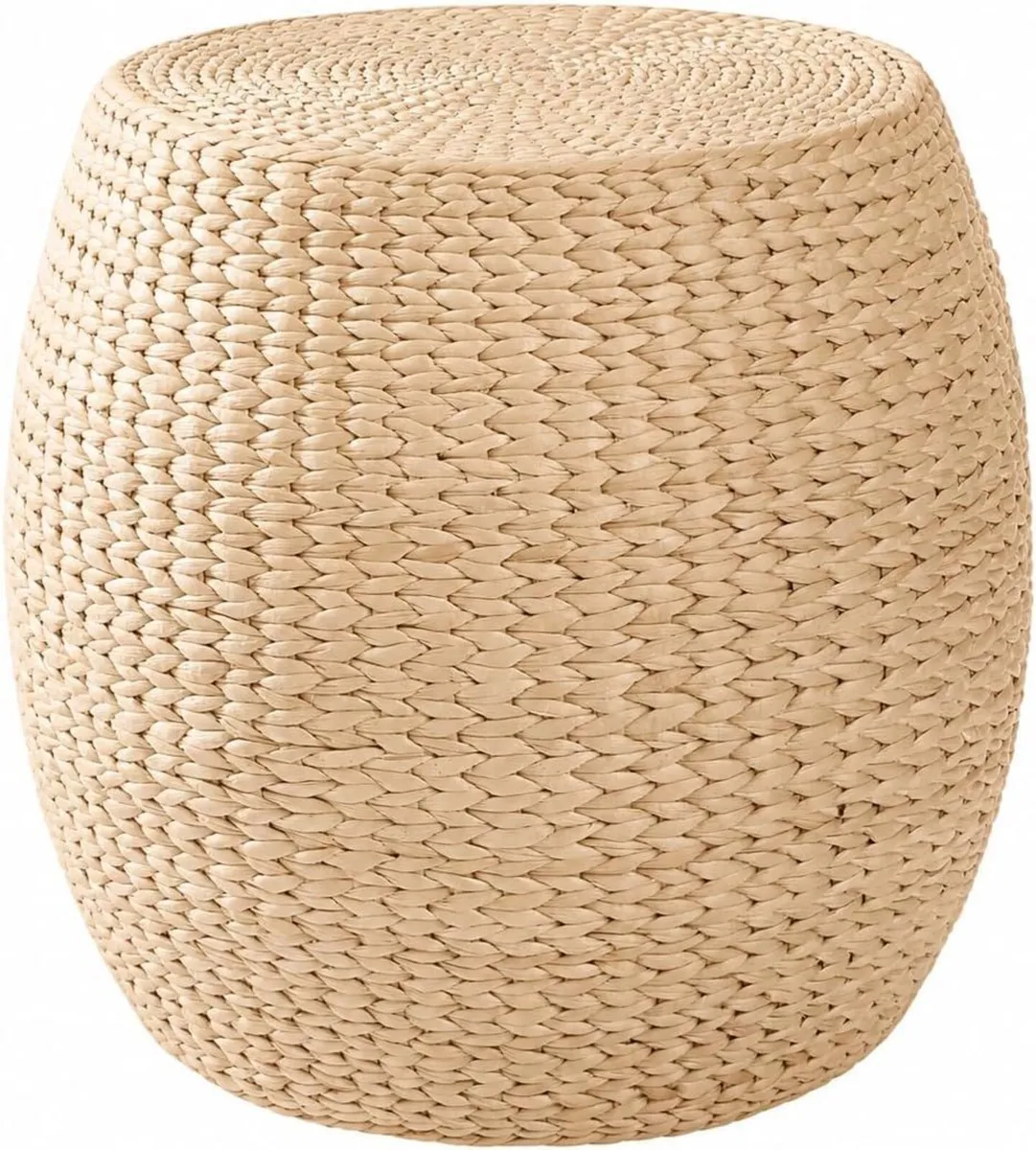 Round Natural Straw Pouf Ottoman Boho - Image 1
