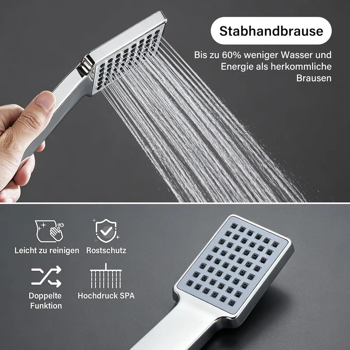 Thermostatic Shower Mixer Set with 9" Square - Image 3