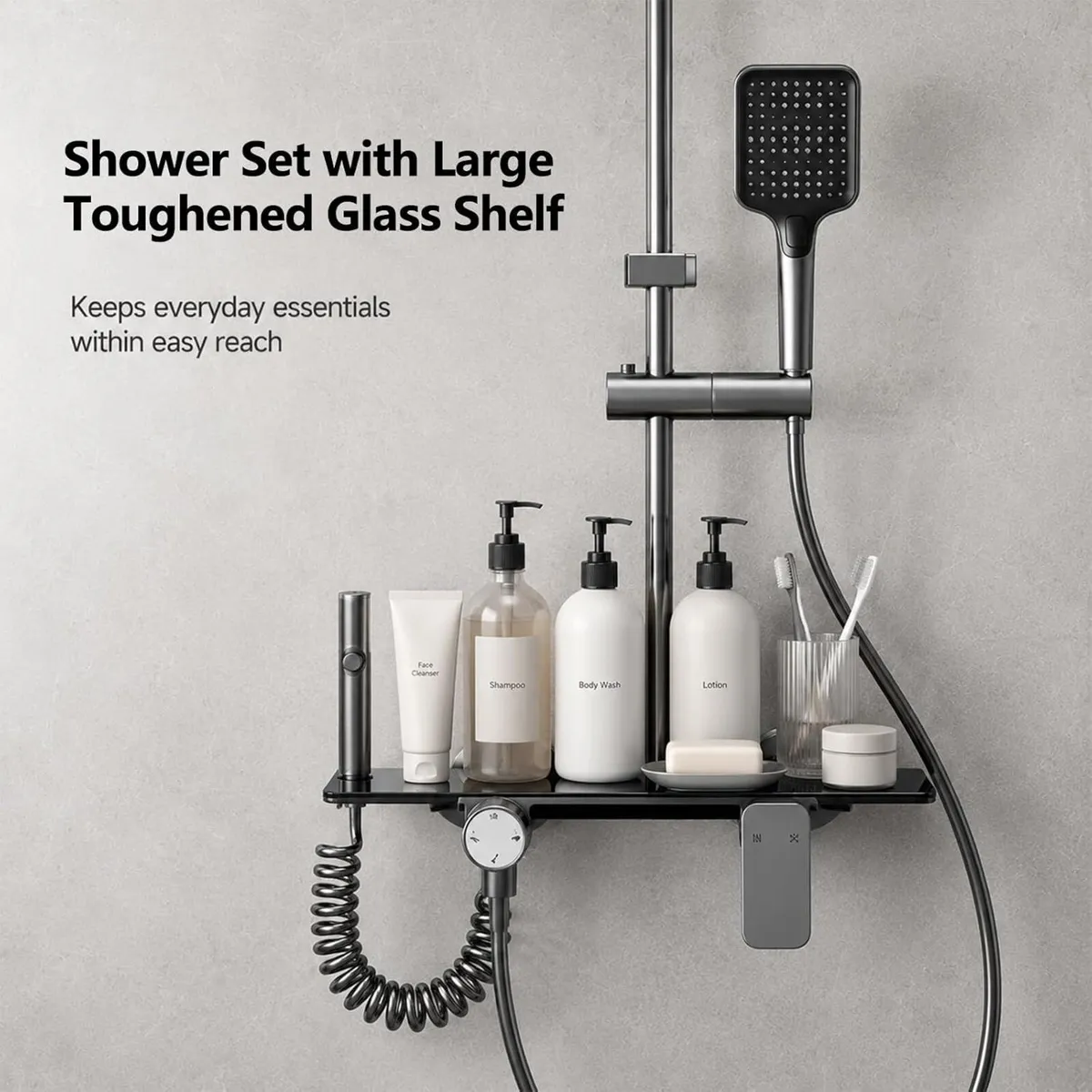Mixer Set 4 Outlet Rain System Gunmetal - Image 4
