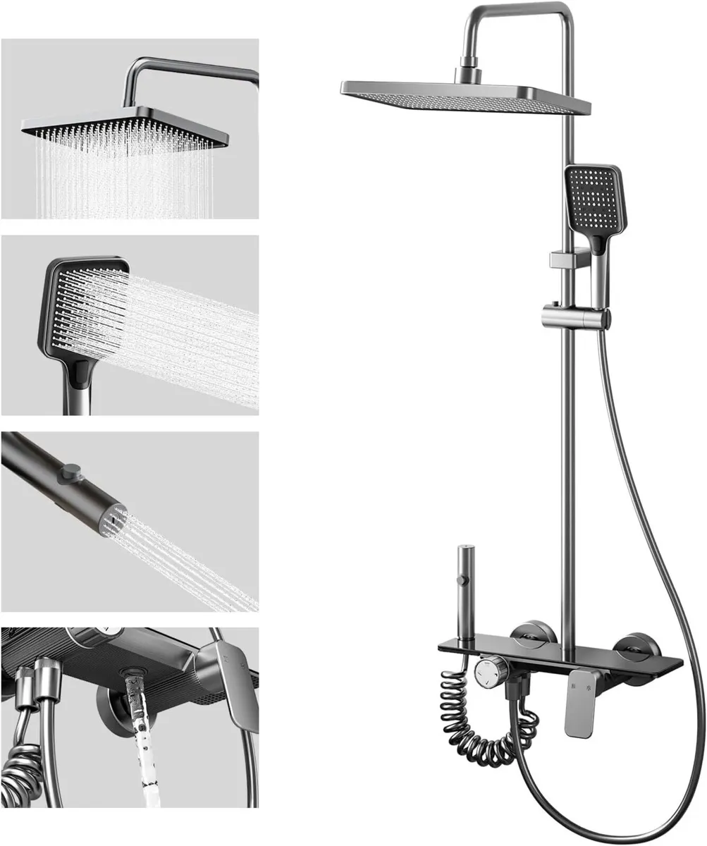 Mixer Set 4 Outlet Rain System Gunmetal - Image 1