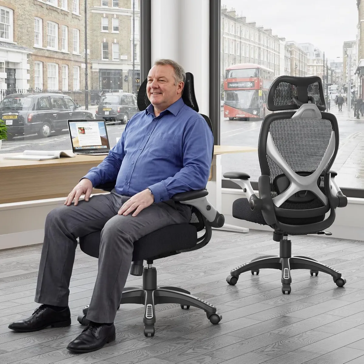 X100 Ergonomic Office Chair Mesh Back 10CM Padded - Image 2