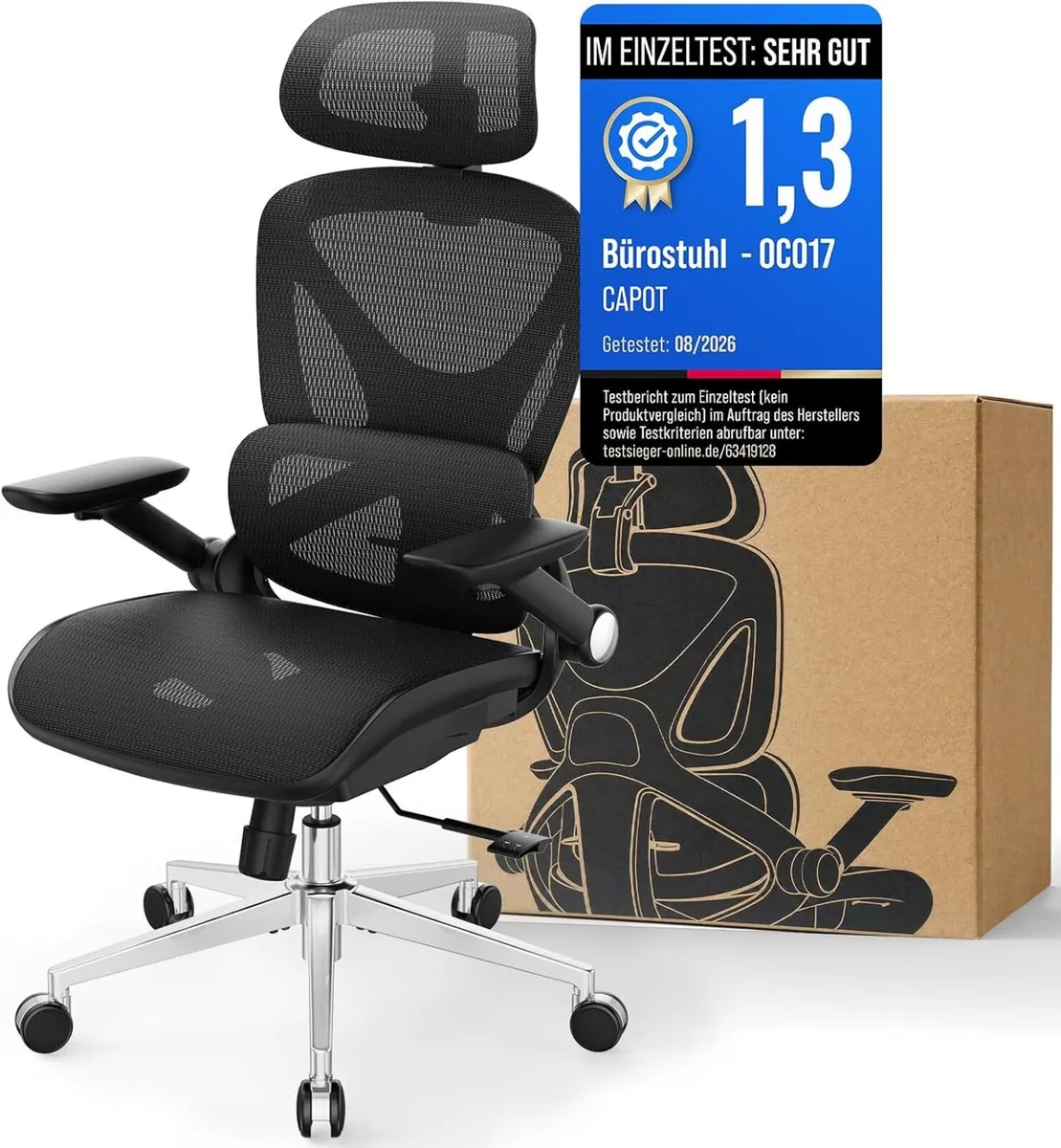 Ergonomic Mesh Office Chair Adjustable Lumbar - Image 1
