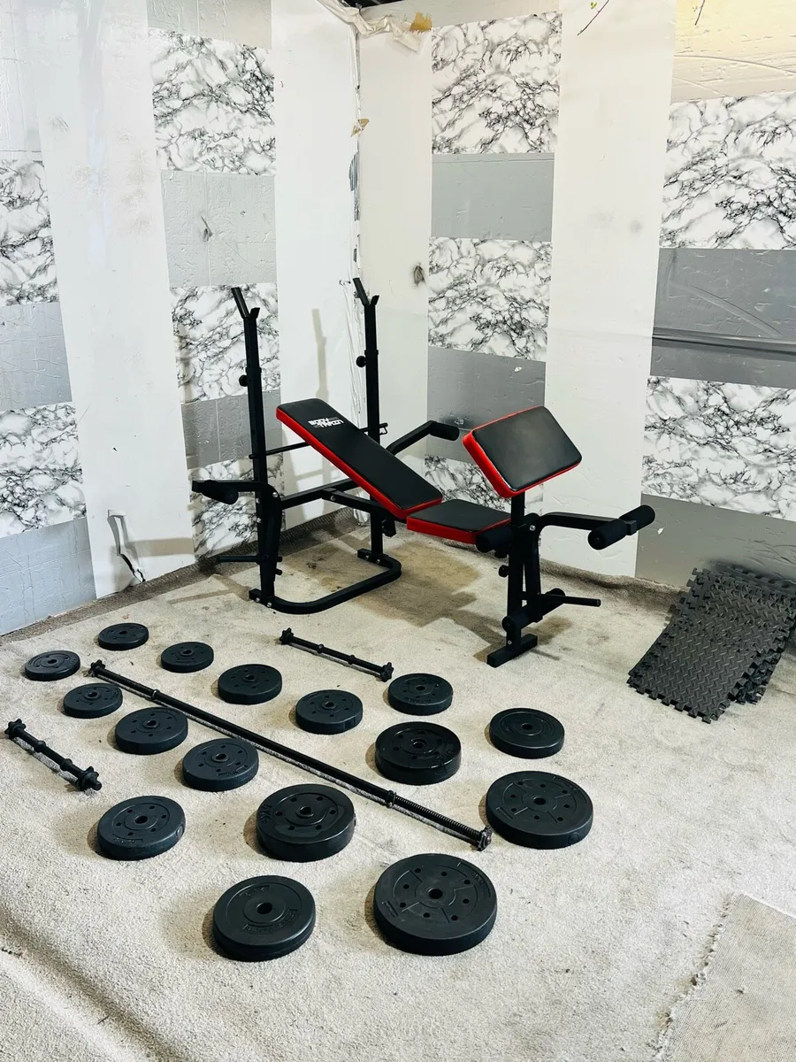 ADJUSTABLE BENCH WEIGHTS BARBELL DUMBBELLS - Image 1