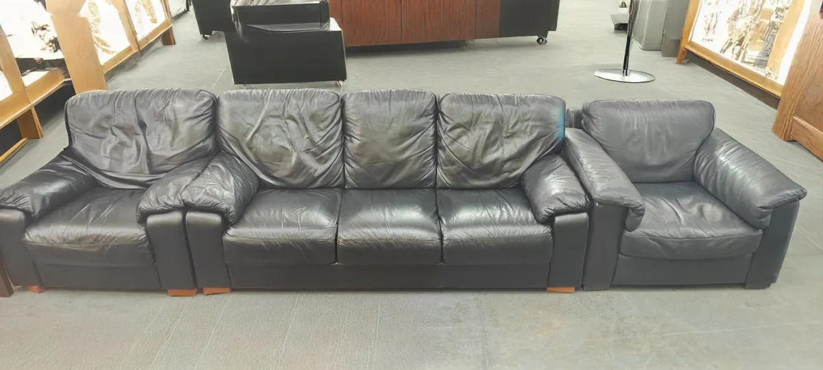3+1+1 Black Leather Suite - Image 2
