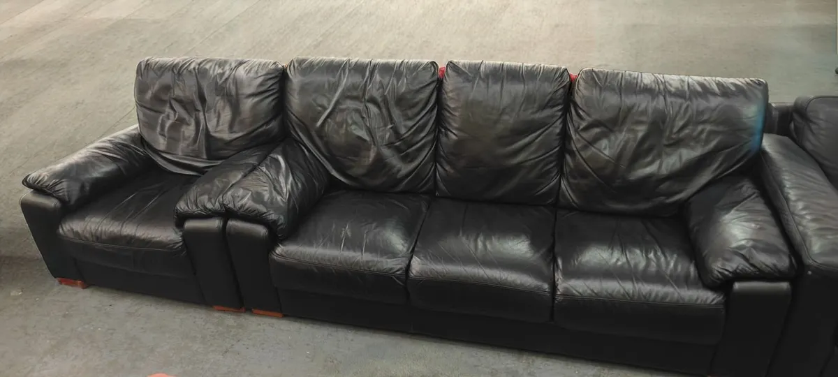 3+1+1 Black Leather Suite - Image 3