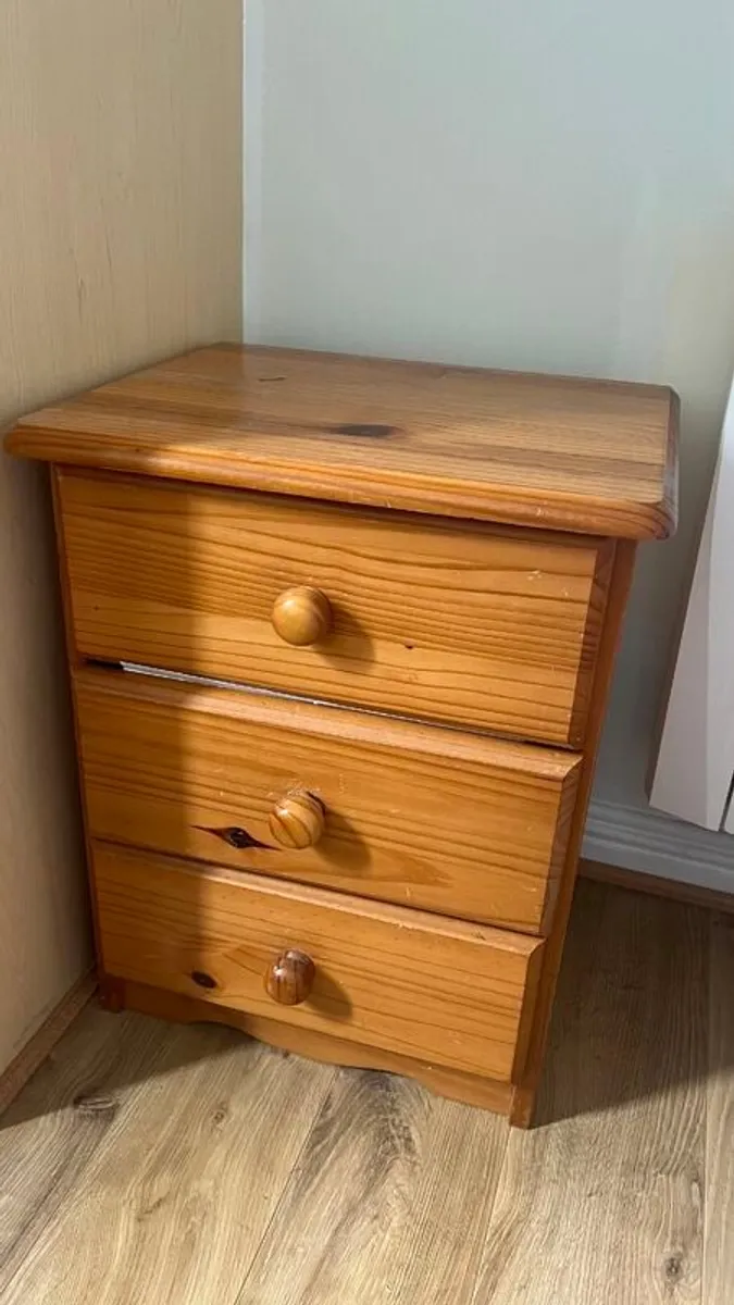 Solid Wood Bed Frame and Matching Bedside Tables - Image 3