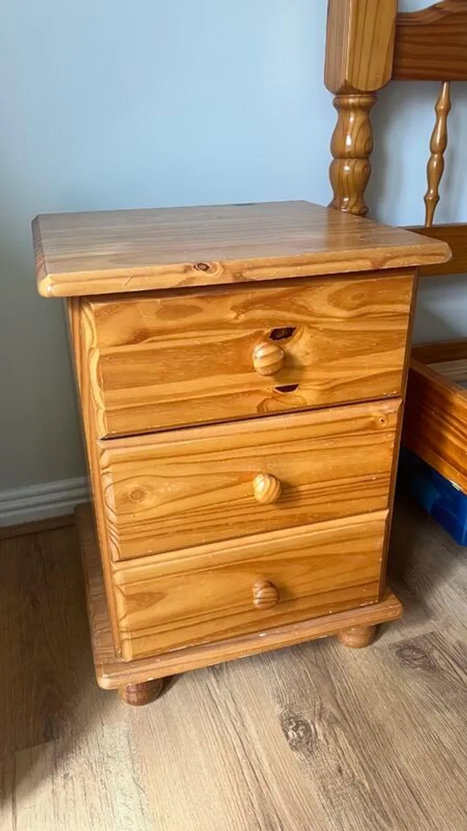 Solid Wood Bed Frame and Matching Bedside Tables - Image 4