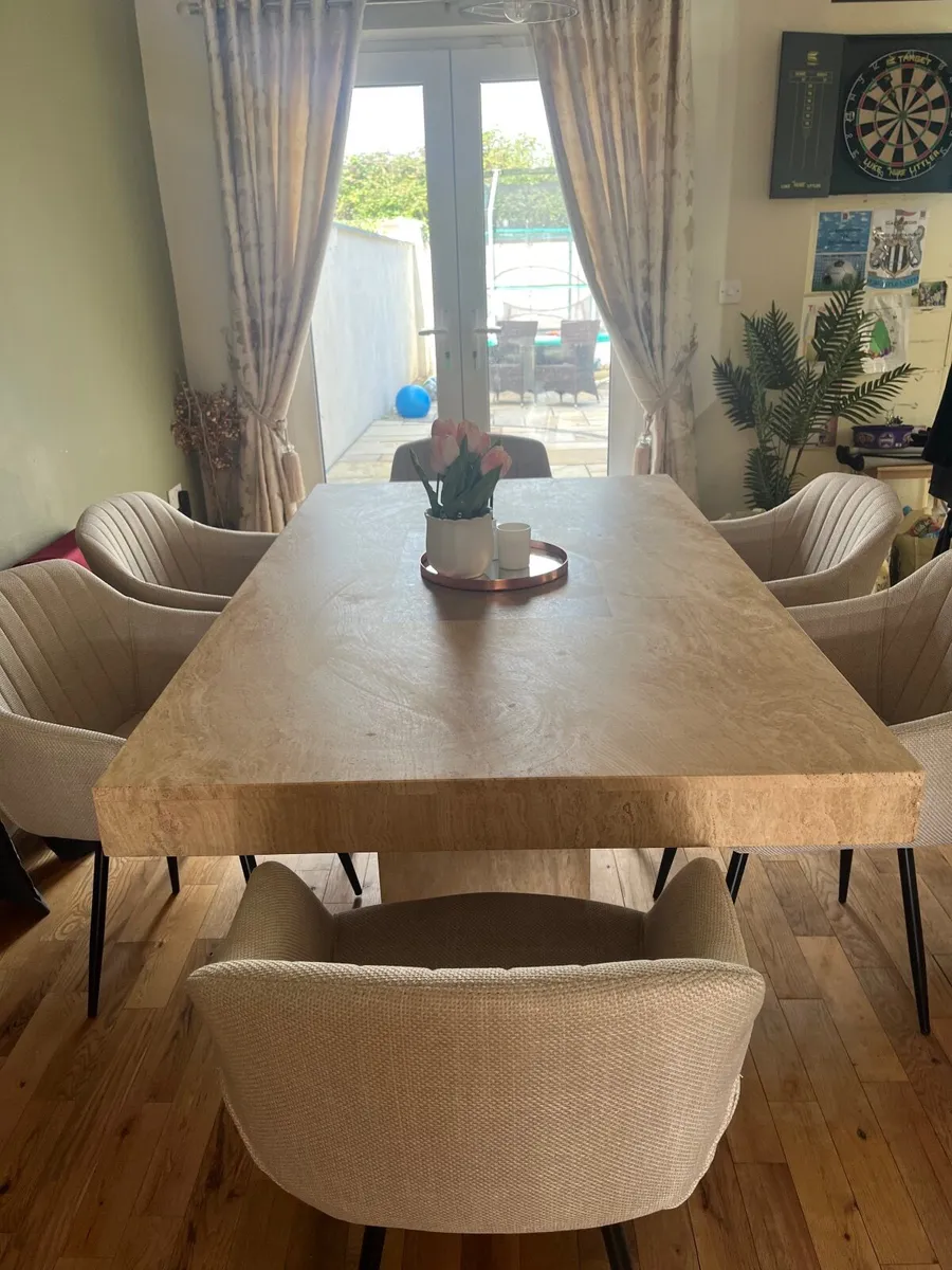 Cream Marble Dining Table - Image 1