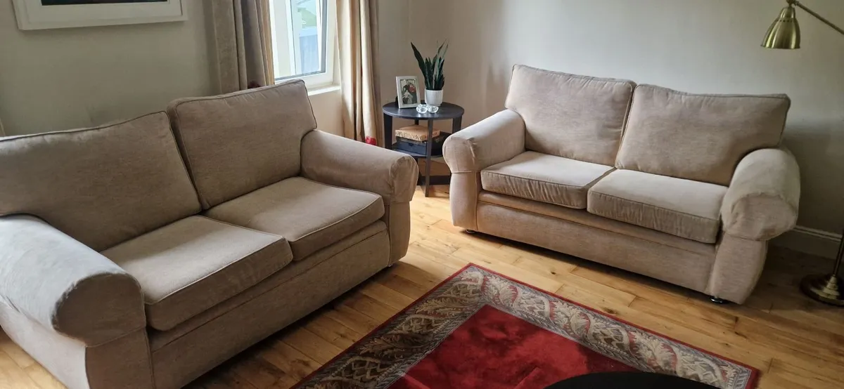 3 seater beige sofas - Image 2