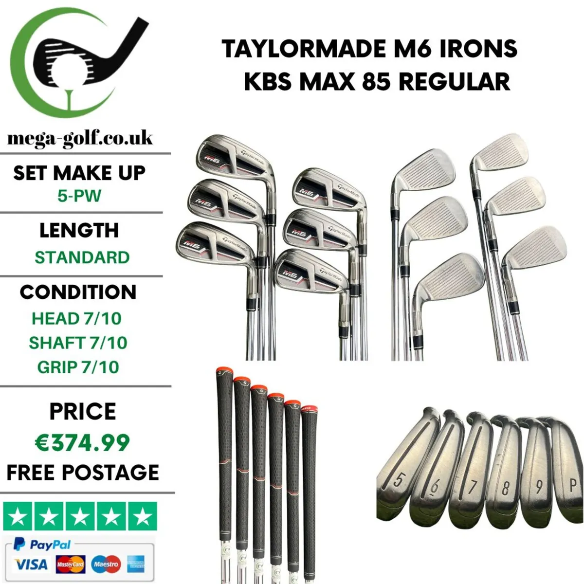 Taylormade M6 Irons / 5-Pw / KBS Max 85 Regular - Image 1