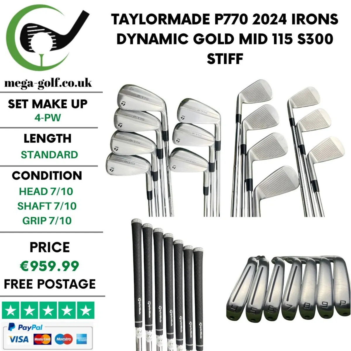 Taylormade P770 2024 Irons / 4-Pw / Stiff - Image 1