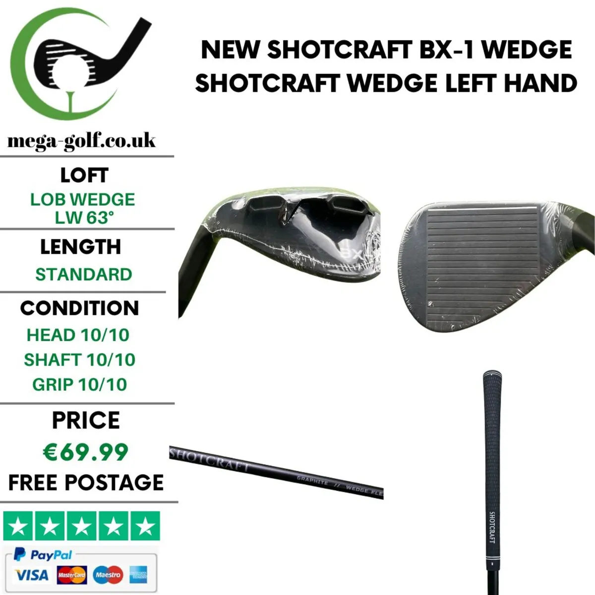 New Shotcraft BX-1 Wedge Lw 63° / Shotcraft Wedge - Image 1