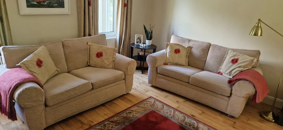 3 seater beige sofas - Image 1