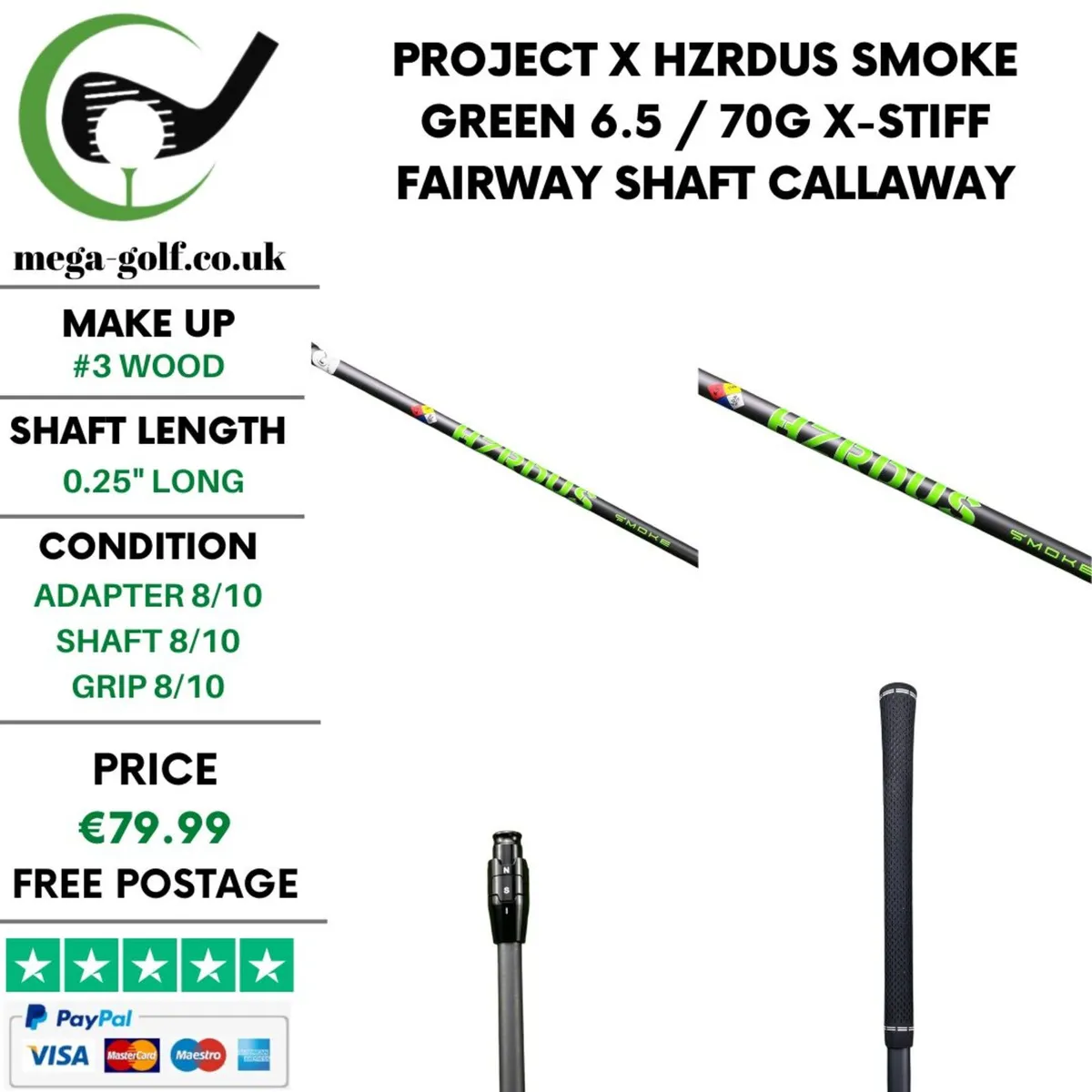 Project X Hzrdus Smoke Green 6.5 / 70g X-Stiff - Image 1