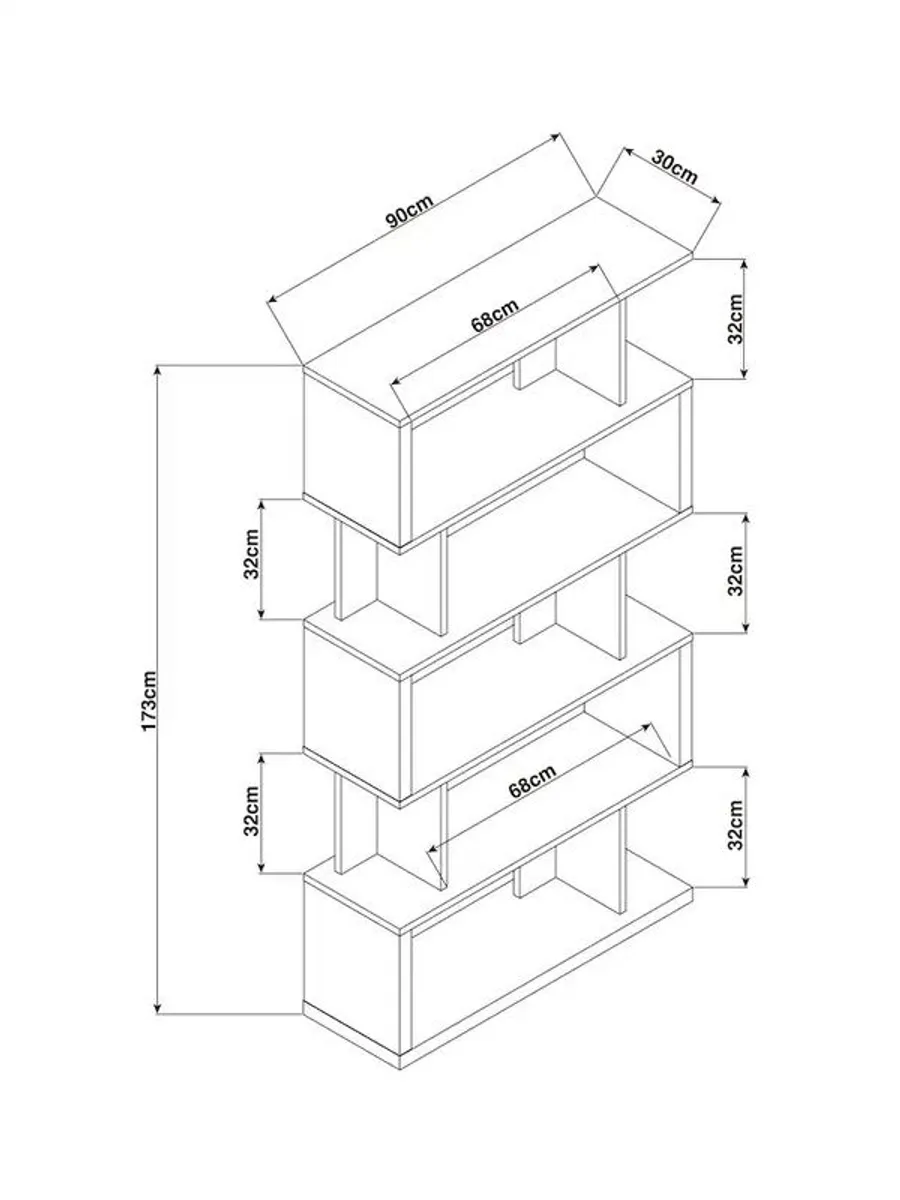 Dark Oak Effect Shelving Unit - Image 4