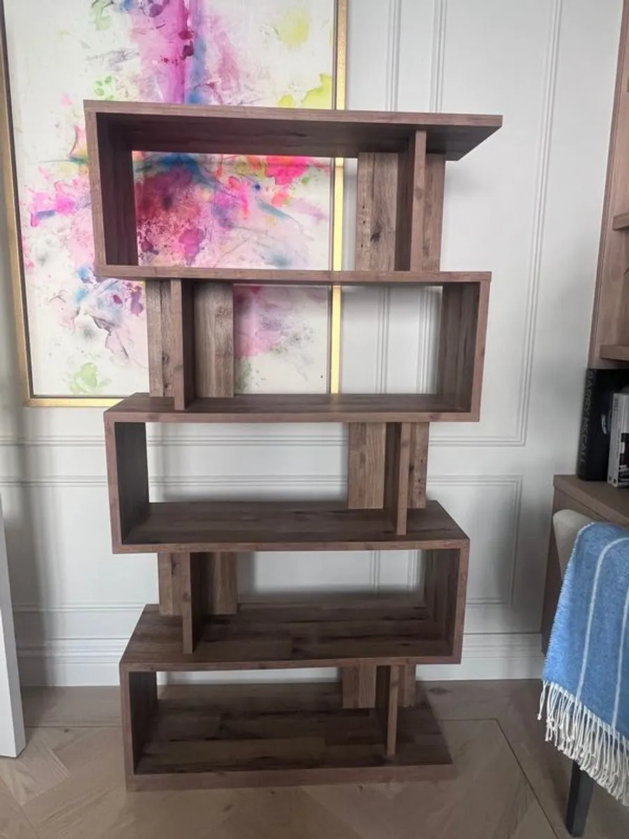 Dark Oak Effect Shelving Unit - Image 2