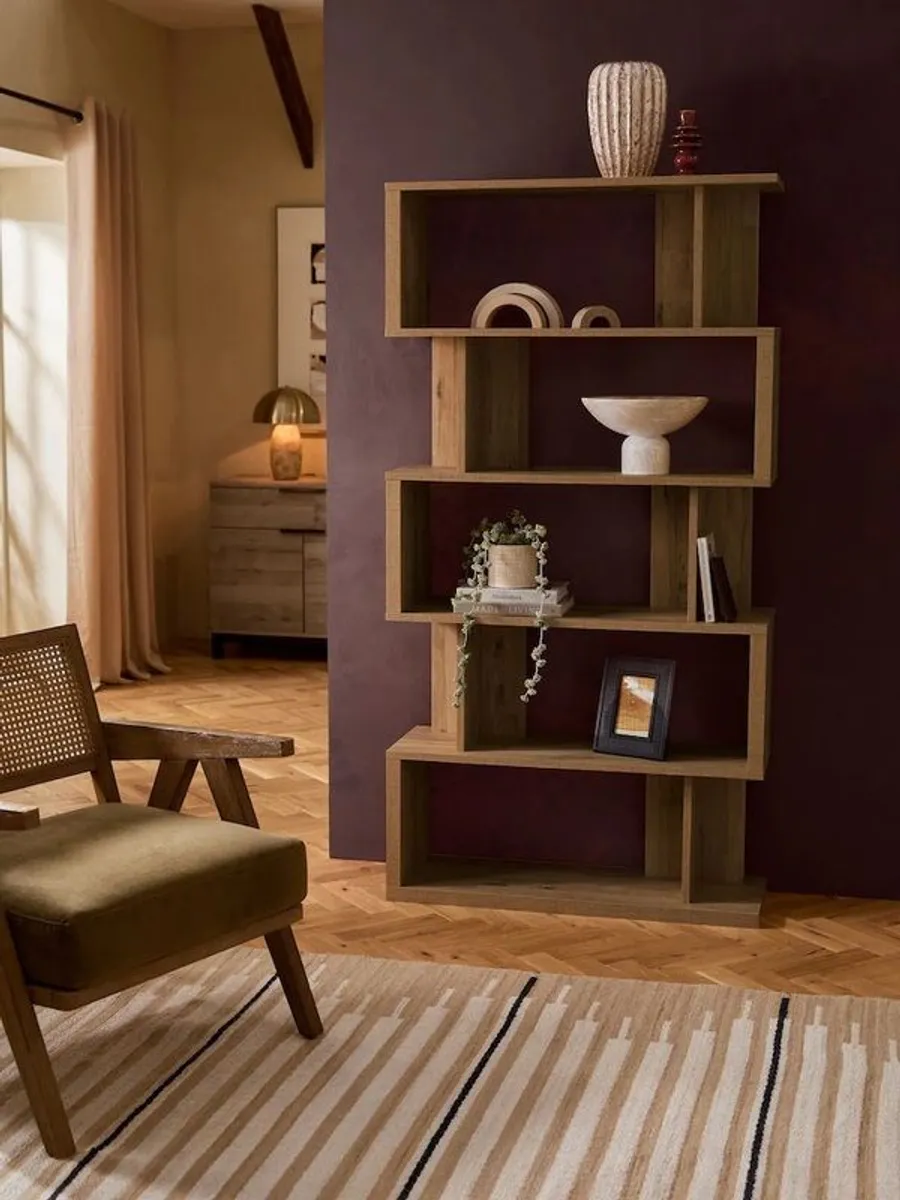 Dark Oak Effect Shelving Unit - Image 3