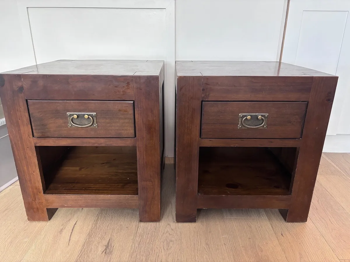 Pair of Solid Wood Bedside or End Tables - Image 1
