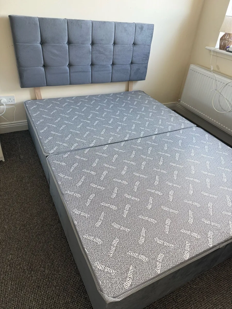 New 4’6 bed base & headboard - Image 1