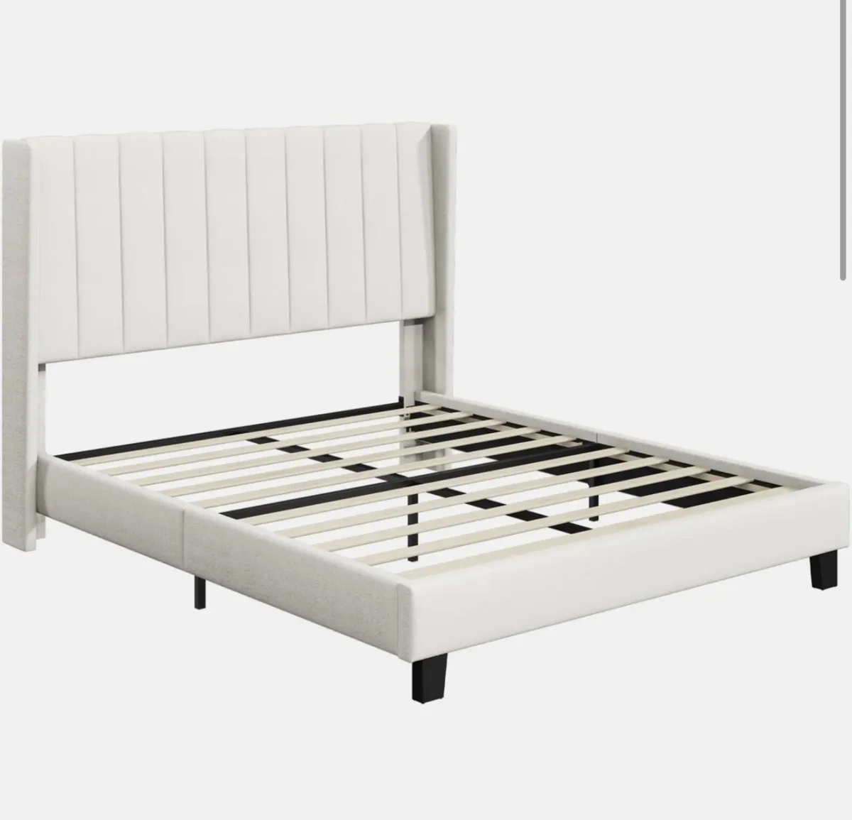 Bed Frame with Channel Tufted Headboard - Image 4