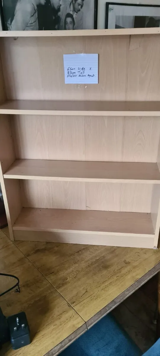 Small set of wooden shelves 65cm wide x 83cm tall