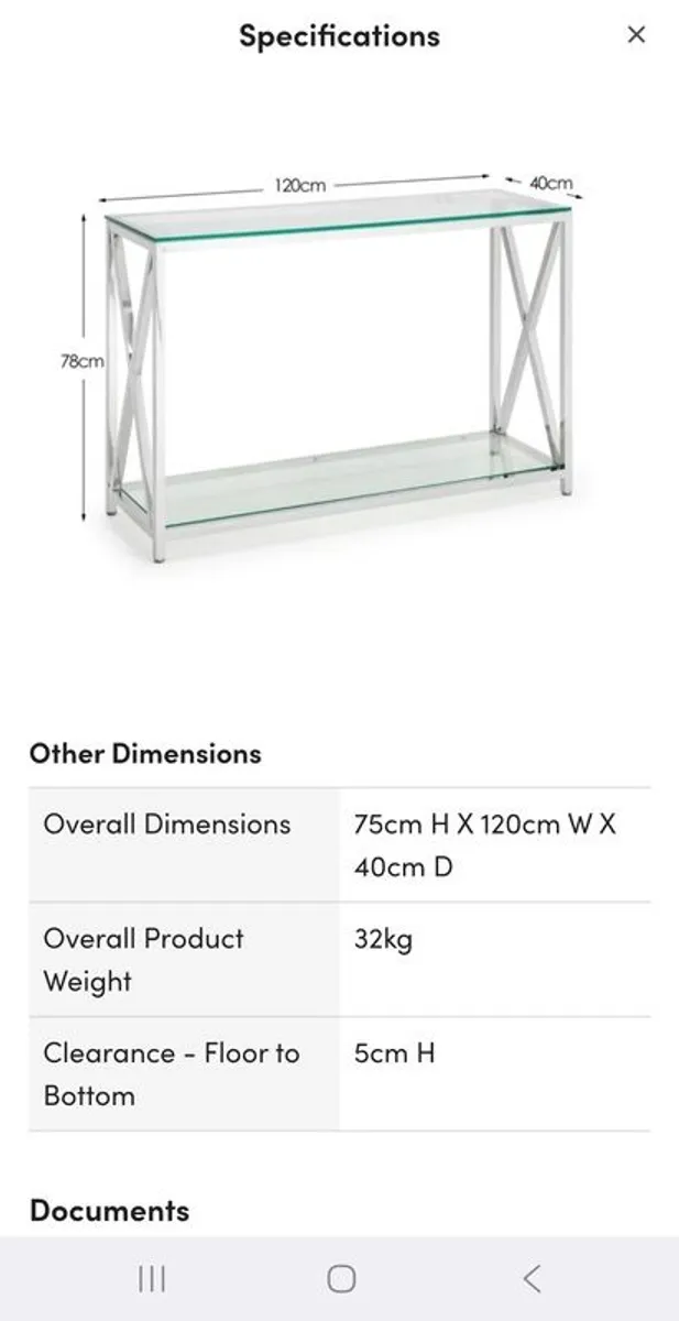Hall Table - Glass Top Beautiful Console Table - Image 3
