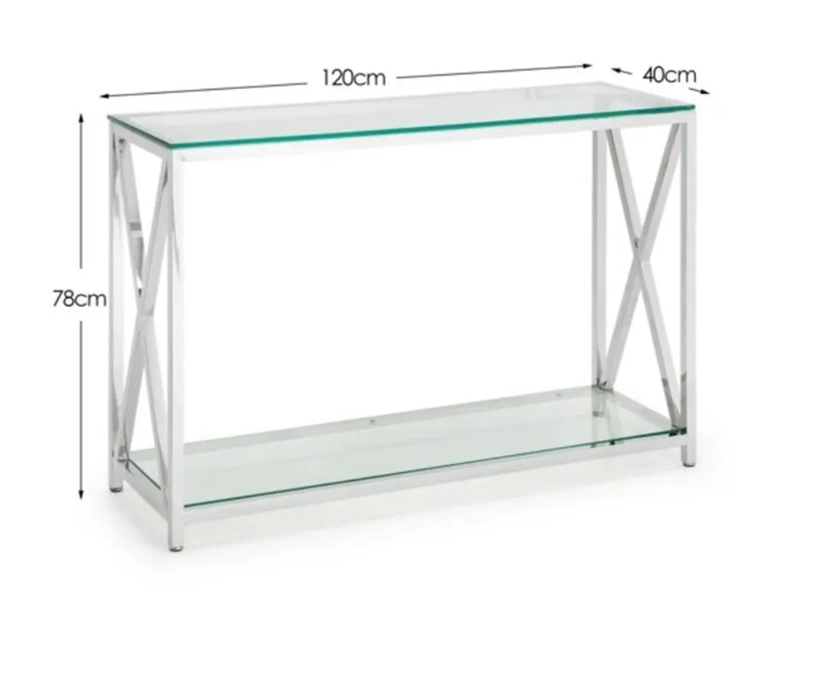 Hall Table - Glass Top Beautiful Console Table - Image 4