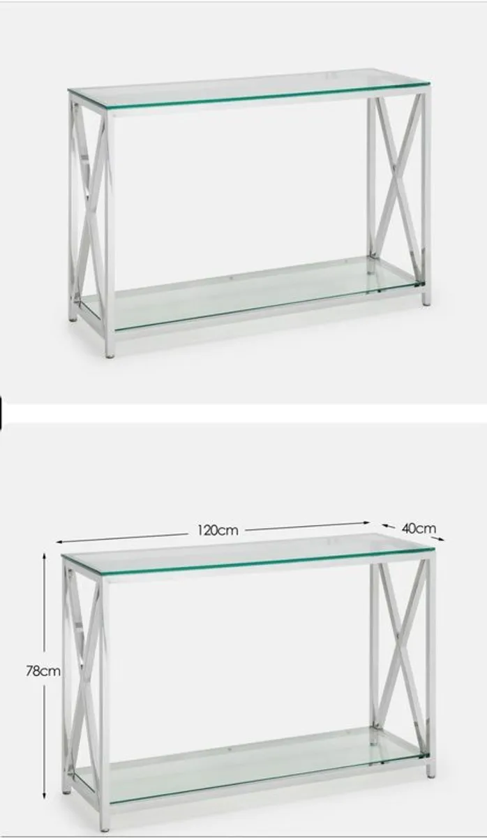 Hall Table - Glass Top Beautiful Console Table - Image 2