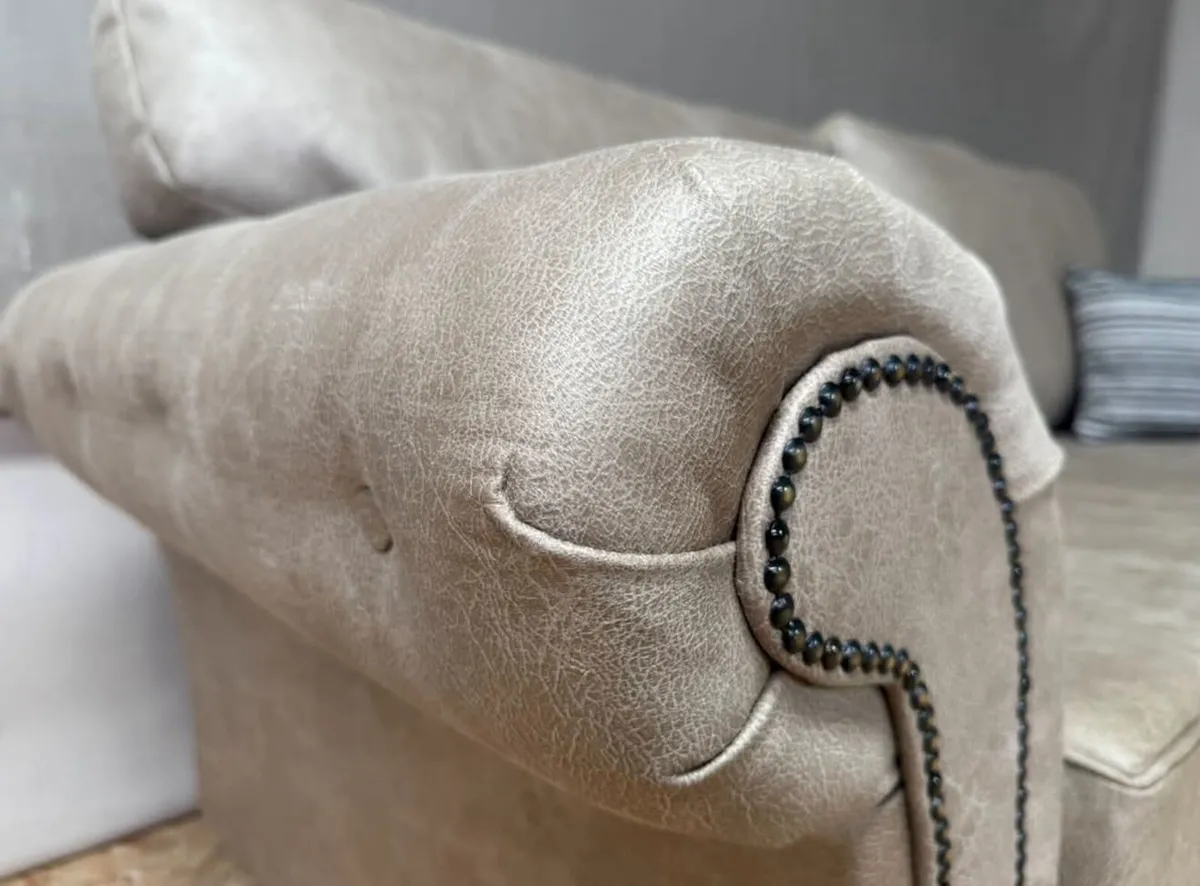 The Oakland Mink Suede Leather Sofa Set - Image 3