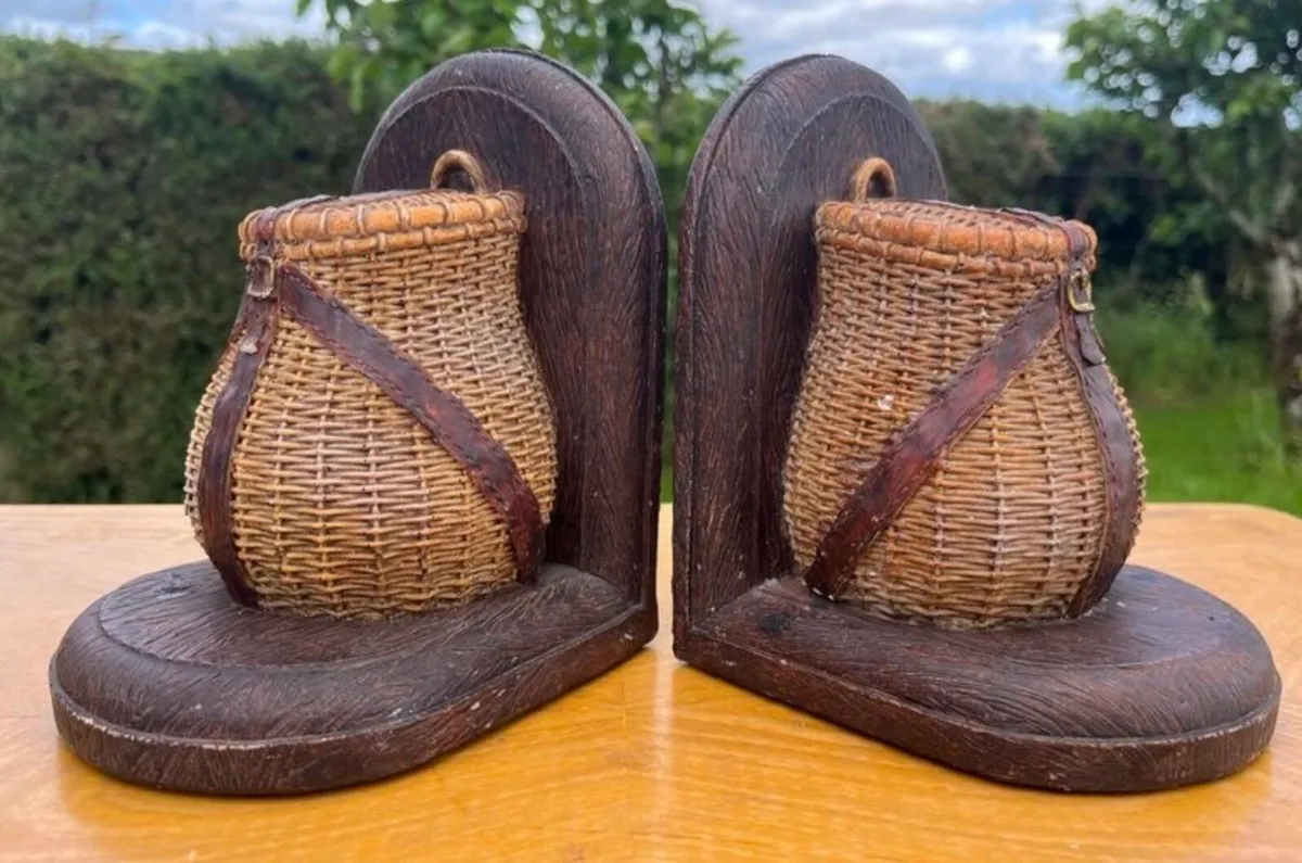 Vintage fishing creel book ends - Image 2